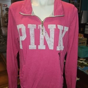 PINK Victoria's Secret Women's Pink Quarter-Zip Top